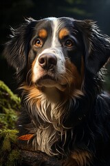 Fototapeta premium Friendly Bernese Mountain Dog, Generative AI