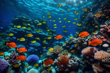Fototapeta na wymiar A Symphony of Colors with Colorful Marine Life