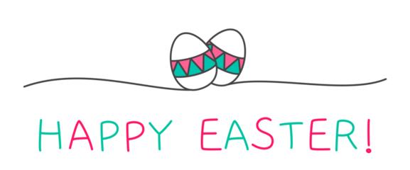 Doodle Easter Eggs line art banner in scribble style hand drawn with thin line, divider shape. Png clipart isolated on transparent background