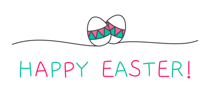 Doodle Easter Eggs line art banner in scribble style hand drawn with thin line, divider shape. Png clipart isolated on transparent background - Powered by Adobe