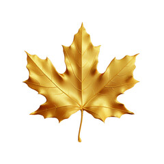Obraz premium golden maple leaf isolated on transparent background