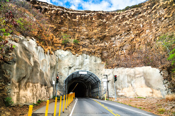 Tunnel to Diamond Head Crater on Oahu Island, Hawaii