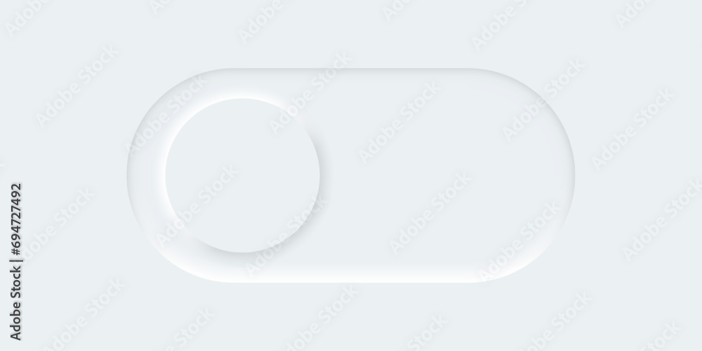 Poster Active button in neomorphism style. Turn on. Slider for your application. Vector EPS 10