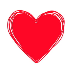 Heart shaped tangled grungy scribble hand drawn with thin line, divider shape. PNG isolated on transparent background