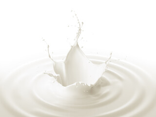 Close up of a beautiful milk splash with graceful crown