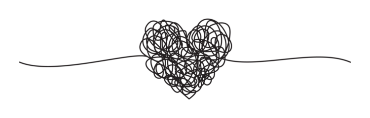 Heart shaped tangled grungy scribble png clipart