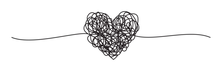 Foto op Aluminium Heart shaped tangled grungy scribble png clipart © str33tcat