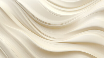 Fototapeta premium Liquid cream background. Beige and white. 3d rendering.