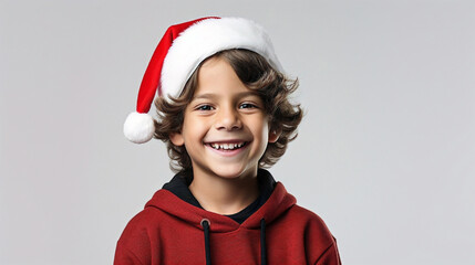 boy in santa hat