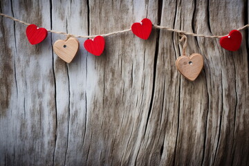 valentines heart with clips hanging
