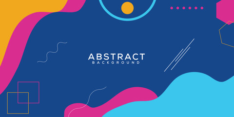 Flat abstract background with colorful shapes .