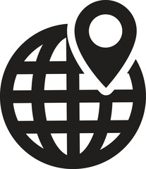 worldwide. pin location icon vector