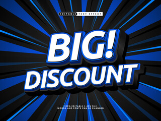 big discount 3d editable text effect template