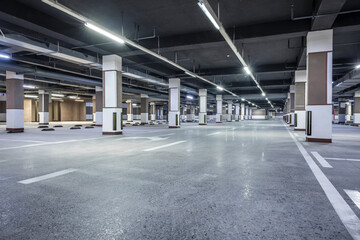New underground parking road landscape - obrazy, fototapety, plakaty