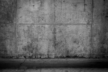 Grungy and smooth bare concrete wall