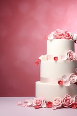 Wedding Cake Mock Up Advertising Background Style - Food Backdrop with Empty Copy Space for Text and Advertising - Celebration Cake Wallpaper created with Generative AI Technology