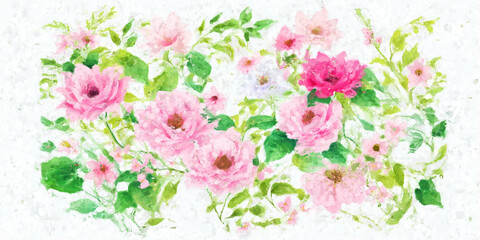 Obraz na płótnie Canvas Beautiful elegant oil painting flower illustration