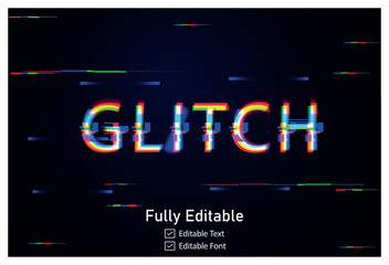 Realistic glitch text effect for video game text for editable cyber Monad vhs font