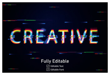 Realistic glitch text effect for video game text for editable cyber Monad vhs font