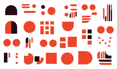 Abstract geometric shapes set. Vector illustration in flat style for your design.