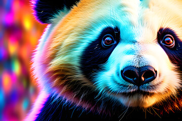 panda like an ID photo looking straight ahead. Generative AI