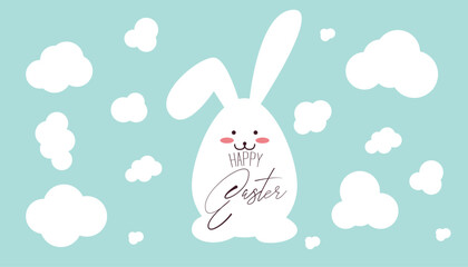 Happy Easter banner. Trendy Easter design. 