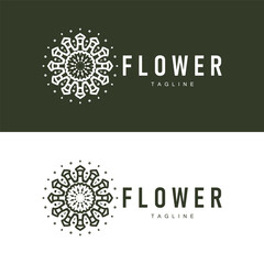 Abstract style floral logo design simple floral mandala illustrator template