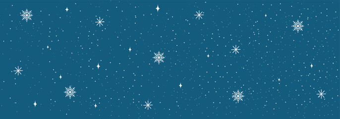 Winter Christmas background with white snowflakes. Vector illustration