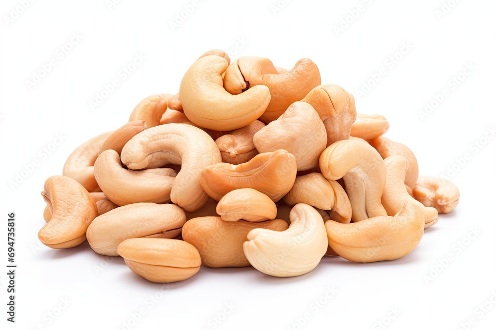 Wall mural cashew nuts isolated on white background - Wall murals