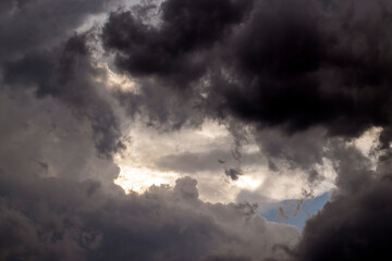 Fototapeta na wymiar beautiful dramatic sky with dark clouds in summer