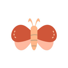 illustration of a red and white butterfly vector boho