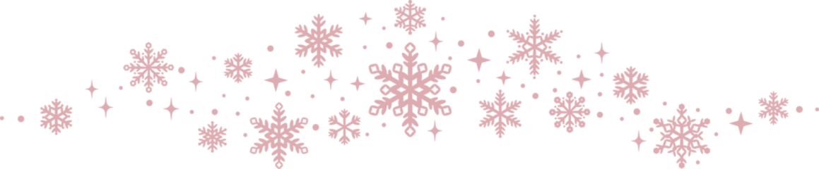 Fotobehang Pink snowflake wave banner, holiday clip art illustration, vector decoration element © Kati Moth