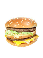 hamburger on a white background