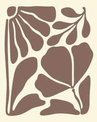 vector art illustration of flat flower silhouettes with summer nuances