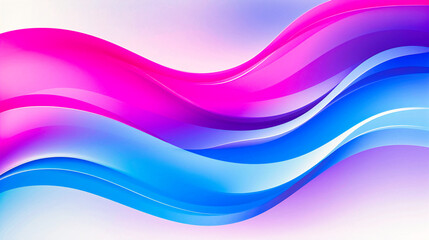 Vibrant Pink and Blue Wavy Layers Dancing Across a Soft Gradient Background