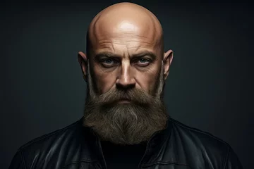 Fotobehang Man beard bald head. Adult portrait. Generate Ai © juliars