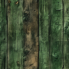 Fototapeta premium Seamless Wood Plank Texture rustic wood where the dominant color is Green created with Generative Ai