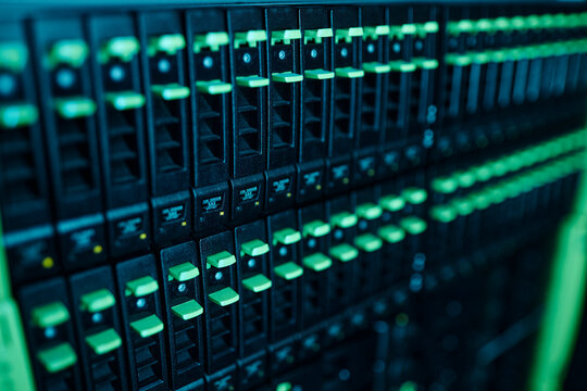 Mainframe of supercomputer equipment in server room