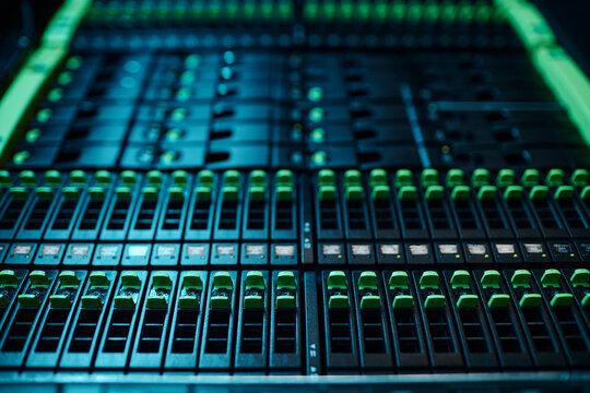 Switches of supercomputer equipment in server room