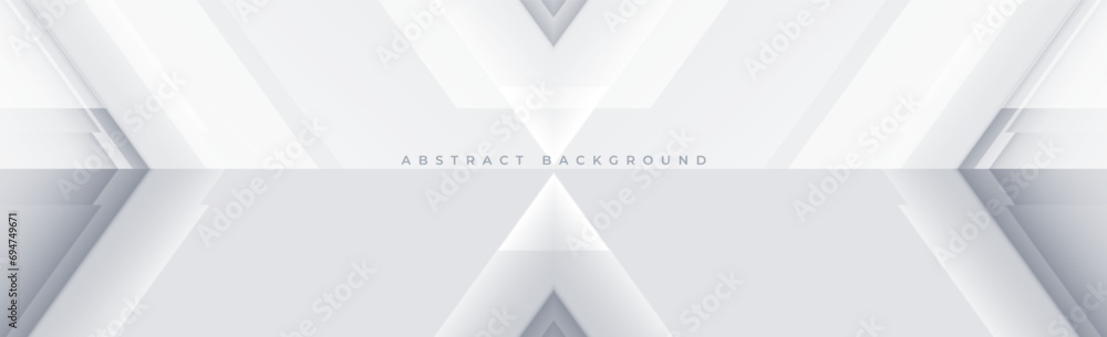 Poster Abstract white and grey arrows futuristic technology background concept high-speed movement. Dynamic motion hi tech digital arrows and stripes. Gaming vector illustration