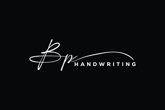BP initials Handwriting signature logo. BP Hand drawn Calligraphy lettering Vector. BP letter real estate, beauty, photography letter logo design.