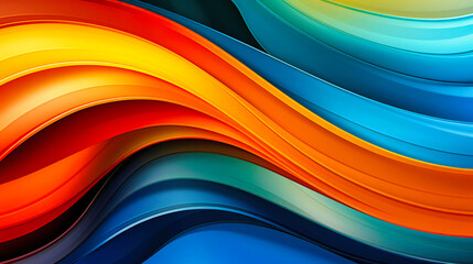Flowing Ribbons of Color: Warm Oranges to Cool Blues in a Seamless Gradient Transition