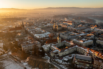 Old town at sunrise Nowy Sacz   - 694750603