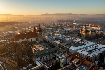 Old town at sunrise Nowy Sacz  