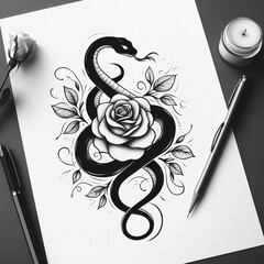 black and white tattoo 