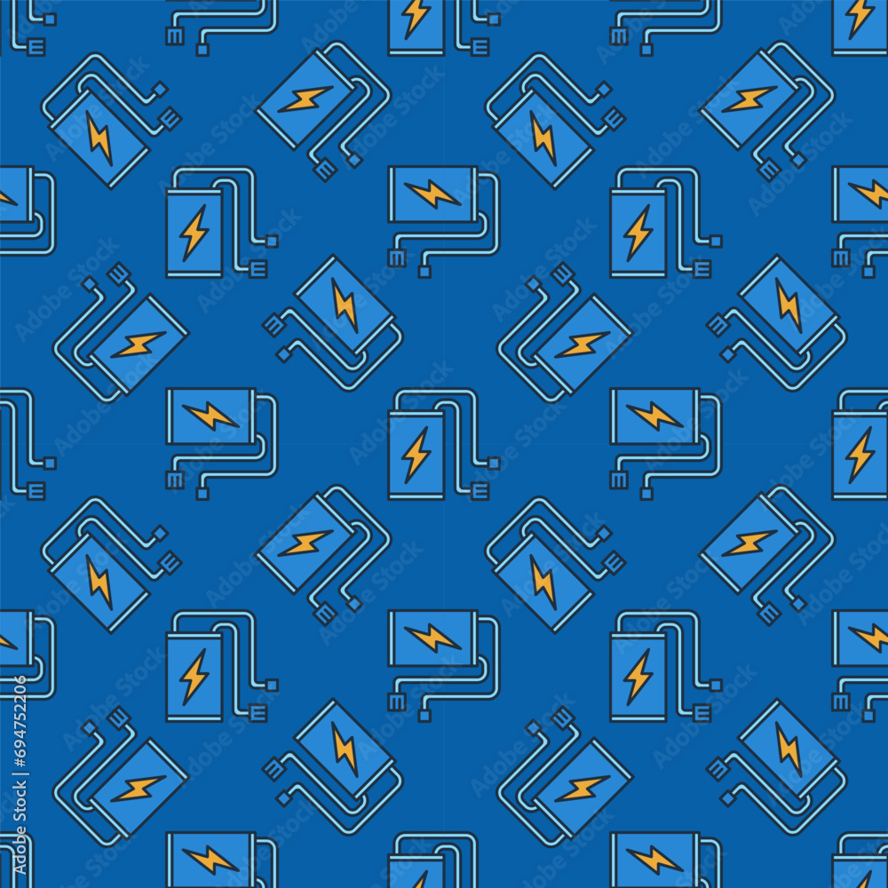 Poster rc quadcopter battery vector colored seamless pattern