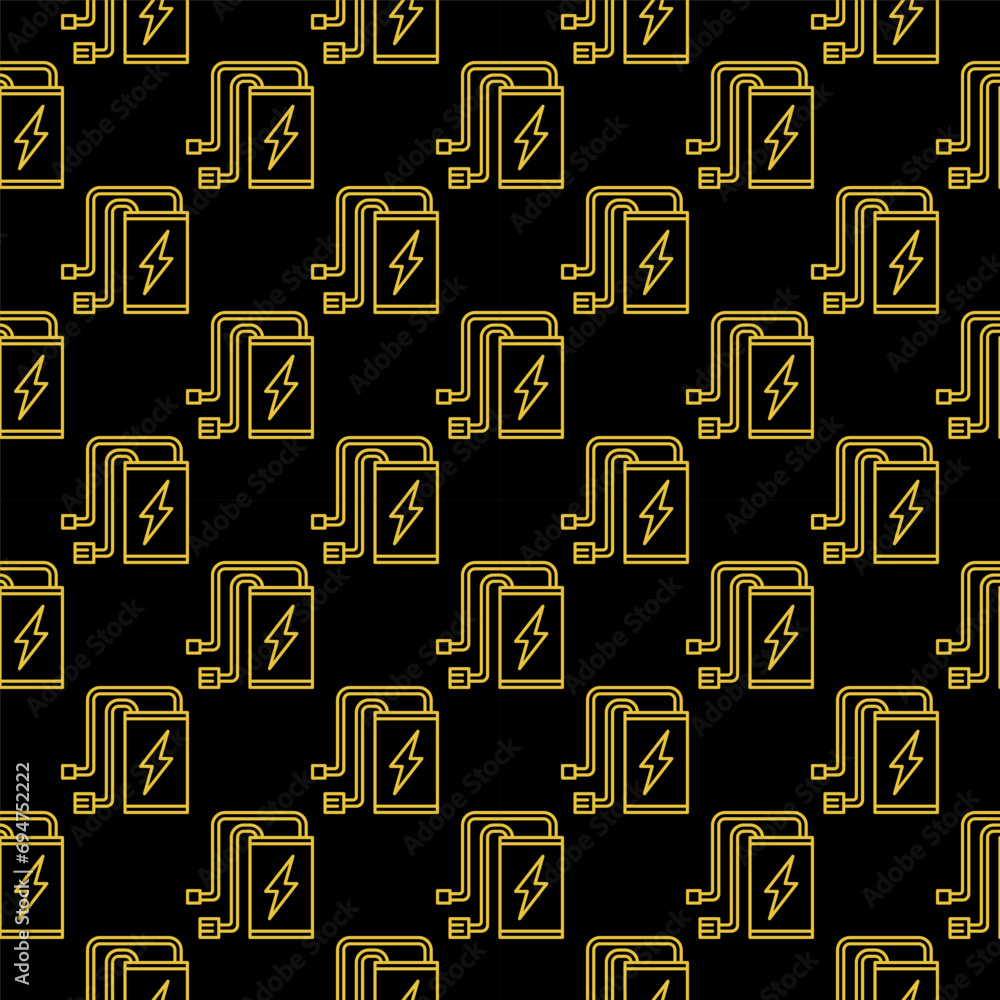 Poster rc drone battery vector concept line dark seamless pattern