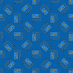 RC Quadcopter Battery vector colored seamless pattern