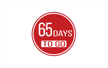 65 day to go. Countdown left days. Count time sale. Number of days remaining for sales and promotion. Sale promotion timer sign business concept. Vector illustration