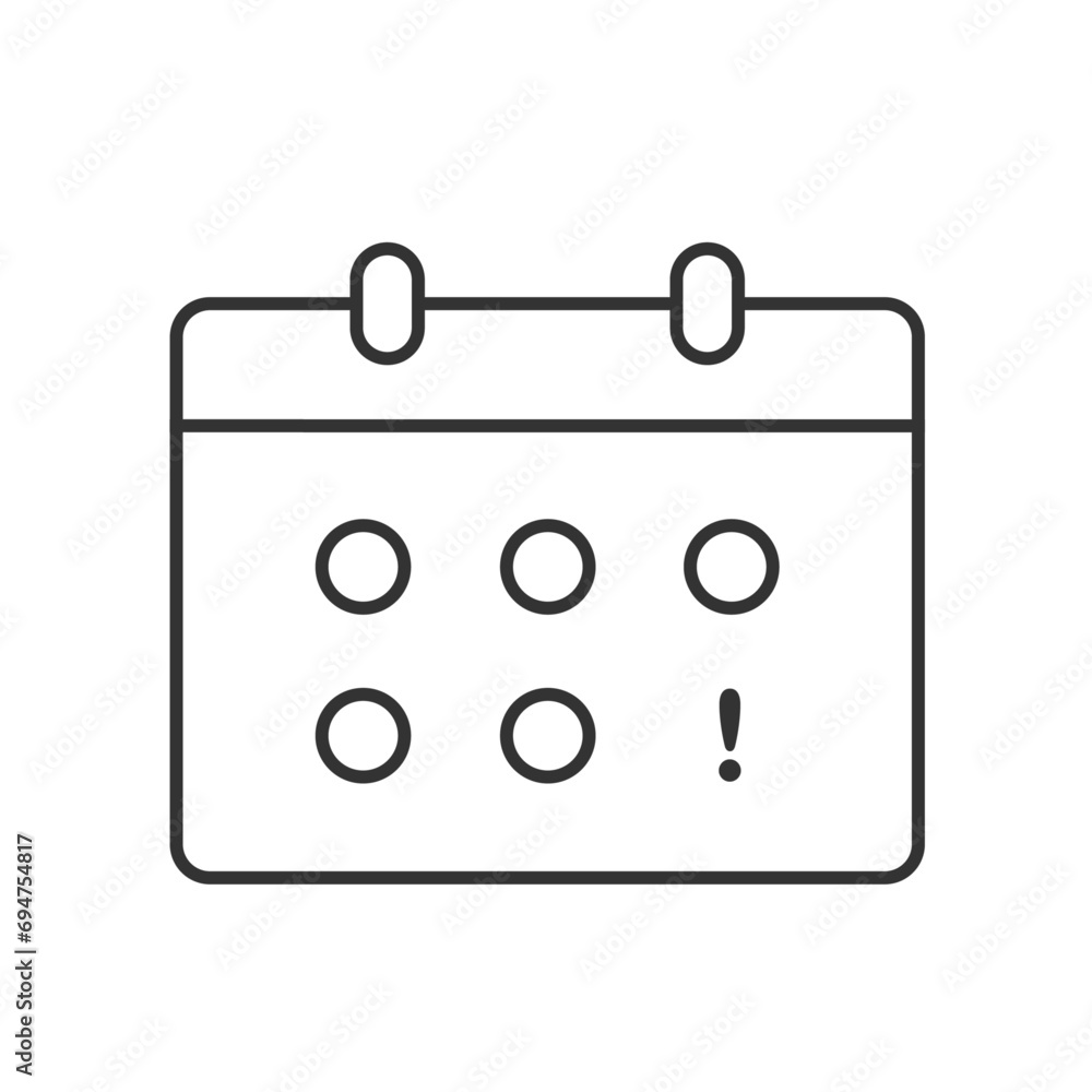 Poster calendar line icon set. editable stroke. for mobile app and web design. stock illustration